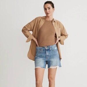 Madewell Relaxed Mid-Length Denim Shorts in Brockport Wash
